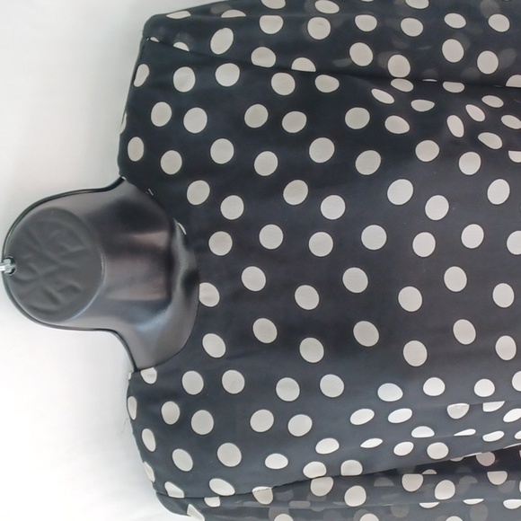 Vtg Dennis Goldsmith Black/white polkadot 80's Dress, open back, lined - Picture 2 of 8